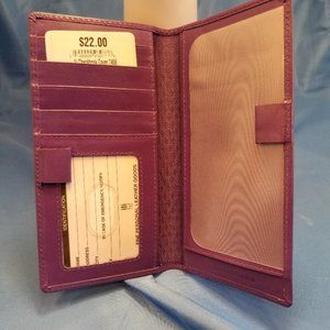 ILI Soft Leather Purple Checkbook Cover Brand New!